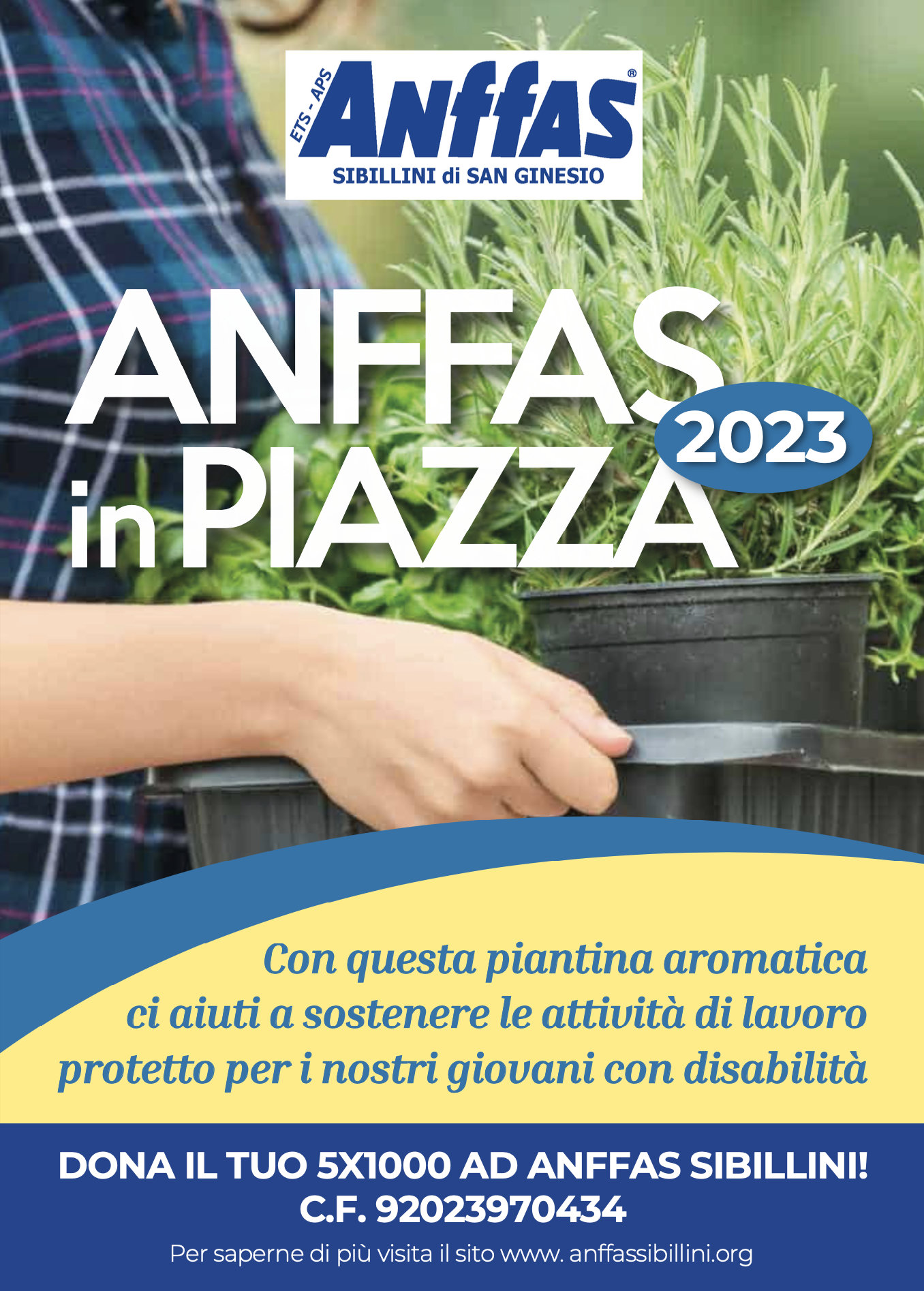 Anffas in Piazza 2023: distribuzione delle piantine aromatiche domenica 16 aprile